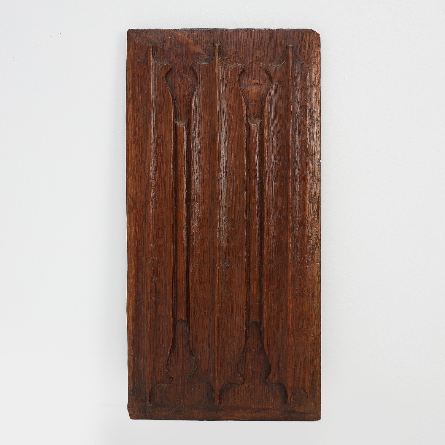 Carved oak Gothic linenfold panel, Flanders, ca. 16th century-img